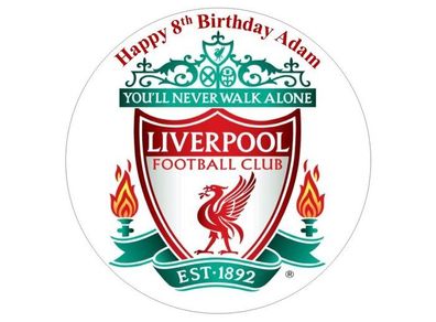 Personalised Liverpool edible cake topper 7'