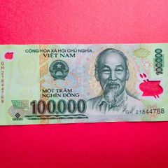Vietnam. 100,000. Dong. 2021  Pick 122  Polymer Plastic   Uncirculated.