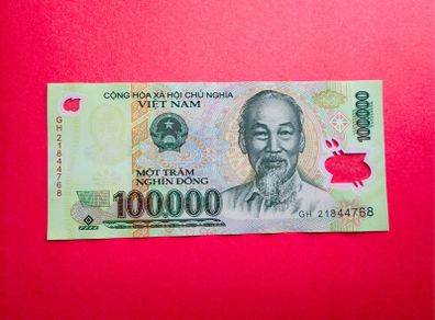 Vietnam. 100,000. Dong. 2021  Pick 122  Polymer Plastic   Uncirculated.