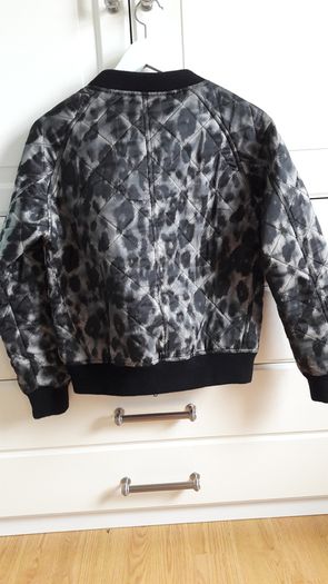 Leopard print padded bomber style jacket