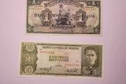 Bolivia 1, 10 Boliviano 1929, 1962 2 notes