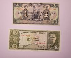 Bolivia 1, 10 Boliviano 1929, 1962 2 notes