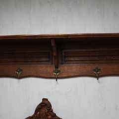 Antique French Oak Coat Hanger
