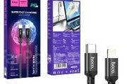 Hoco X14 Double Speed Lightning PD 20W Charging Data Cable 1M Black