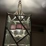 Large Antique Silver bamboo ceiling light Image 4