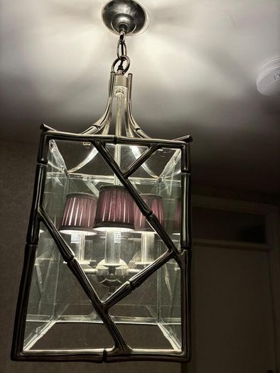 Large Antique Silver bamboo ceiling light