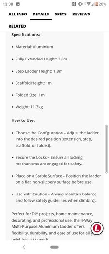 Brand new ladder for sale