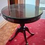Mahogany Regency-Style Drum Table with Glass Top Image 2