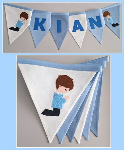 Beautiful Personalised Communion Bunting