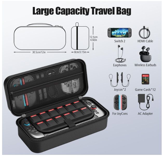 HEYSTOP Switch 2 Case for Nintendo, Protective Carrying Set with Cover