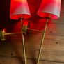 2 Brass Wall Lamps with Colour-Changing Rechargeable Bulbs (No Wiring Needed) Image 3