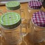 Engraved Mason Jars with Check Patterned Metal Lids Image 4