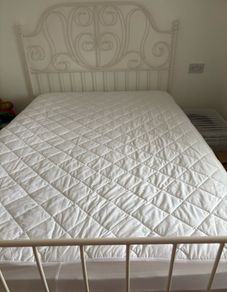 ikea white metal frame double bed