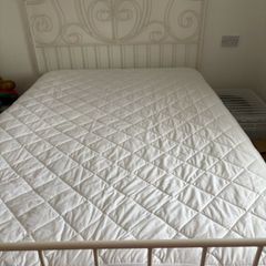 ikea white metal frame double bed