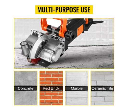 Electric Wall Chaser 4KW Seamless Groove Cutting Machine 133mm Steel Concrete Circular Saw Slotting Tool Set