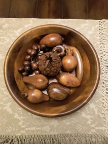 Carved Wooden Fruit.