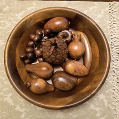 Carved Wooden Fruit.