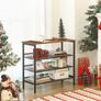 4-Tier Shoe Rack, Industrial Shoe Storage Organizer with 3 Adjustable Mesh Shelves, Metal Frame, Strong and Durable, Ideal for Entryway, Living Room, Bedroom, Hallway, Rustic Brown Image 6