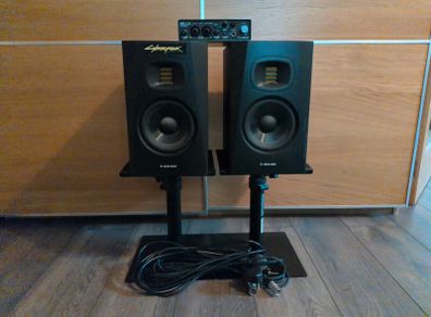 Adam Audio T5V Studio Monitors (pair), Steinberg UR22C, Stands & Cables - Complete Home Studio Bundle