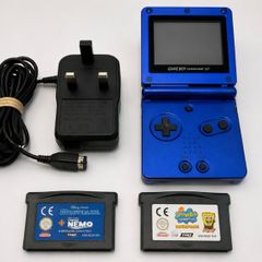 Nintendo Game Boy Advance SP Blue w Charger and 2 Games