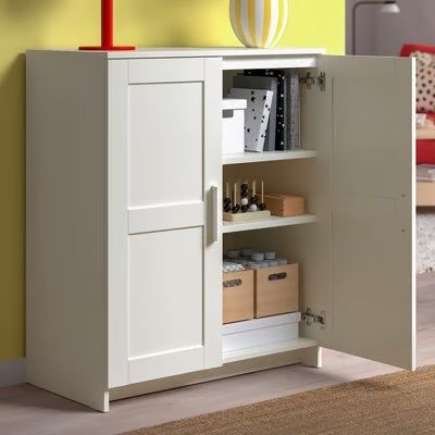 IKEA white BRIMNES cabinet with doors, white, 78x95 cm