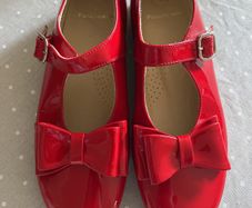 Panache red double bow shoes size Eu 37 Uk 4
