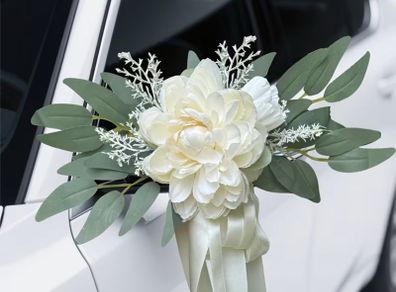 Wedding car mirror decoration