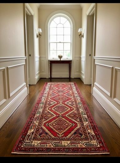 Beautiful Persian Hamadan Hand Knotted Runner Rug Carpet