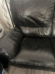 Black Leather 2 Seater Sofa