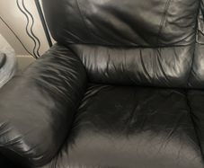 Black Leather 2 Seater Sofa