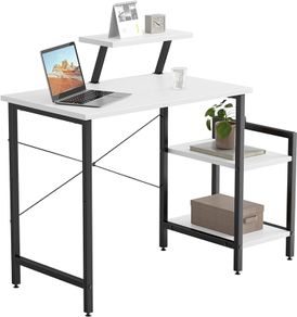 MASSIVE SALE, MULTIPLE COLOURS IN STOCK Small Computer Desk 80 x 50 cm Home Office Multipurpose Writing Desk with Extra Storage Rack and Moveable Shelf,Rustic Brown