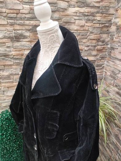 Steilmann black corduroy overcoat size 12 Postage included