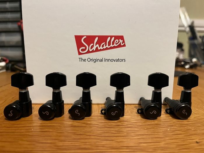 Schaller M6 Mini Locking Tuners - 6-in-line - Left Handed - Black