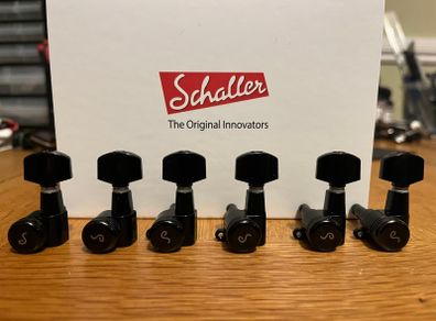 Schaller M6 Mini Locking Tuners - 6-in-line - Left Handed - Black