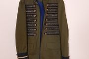 Zara Khaki Olive Green Military Hussar Style Jacket Size XS
