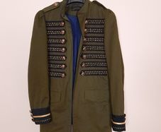 Zara Khaki Olive Green Military Hussar Style Jacket Size XS