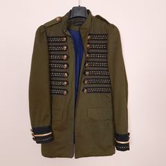 Zara Khaki Olive Green Military Hussar Style Jacket Size XS