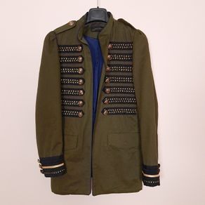 Zara Khaki Olive Green Military Hussar Style Jacket Size XS