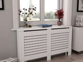 Radiator Covers 2 pcs White 152x19x81.5 cm MDF