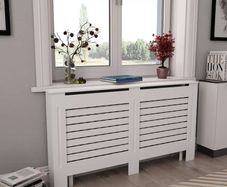 Radiator Covers 2 pcs White 152x19x81.5 cm MDF