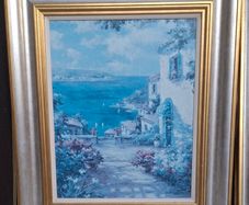 Pair of Framed Mediterranean Prints by Jovet Roy Edwards Dreams 1 & 2