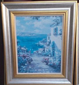 Pair of Framed Mediterranean Prints by Jovet Roy Edwards Dreams 1 & 2