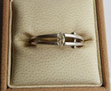 Vintage 925 Sterling Silver Ring with Marquise Cut Stone size P - 4,7g