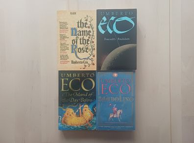 Umberto Eco Paperback Books Collection x 4 (Mystery, Adventure, Crime, Conspiracy, History)