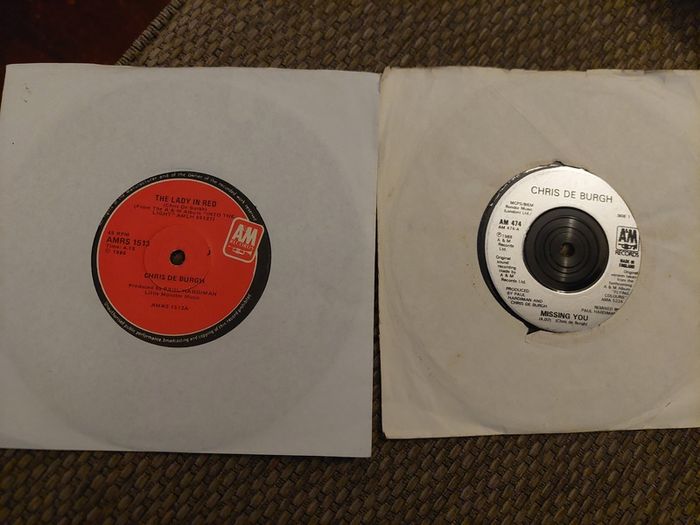 Chris de Burgh - two 7" singles - Lady in Red & Missing You - price for both