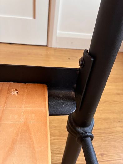 Black metal and brass double bed frame c/w mattress
