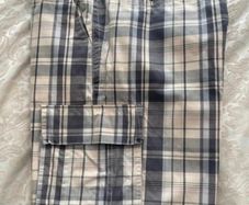 McGregor McG Men's Plaid Cargo Shorts - Size 40 - Navy, Pink & Cream Check