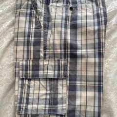 McGregor McG Men's Plaid Cargo Shorts - Size 40 - Navy, Pink & Cream Check