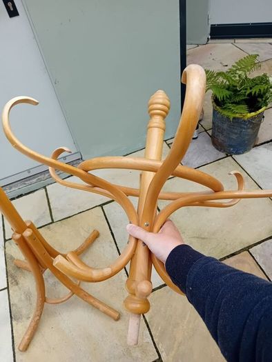Wooden rotating coat stand