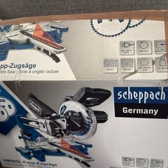 Scheppach HM90SL Miter saw(3 blades) - small plastic defect, fully functional